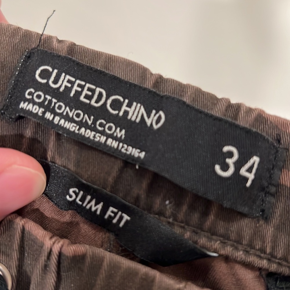 Cotton On - Camo Cuffed Chino Joggers - Slim Fit - Size 34 - Picture 7 of 7